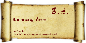 Barancsy Áron névjegykártya